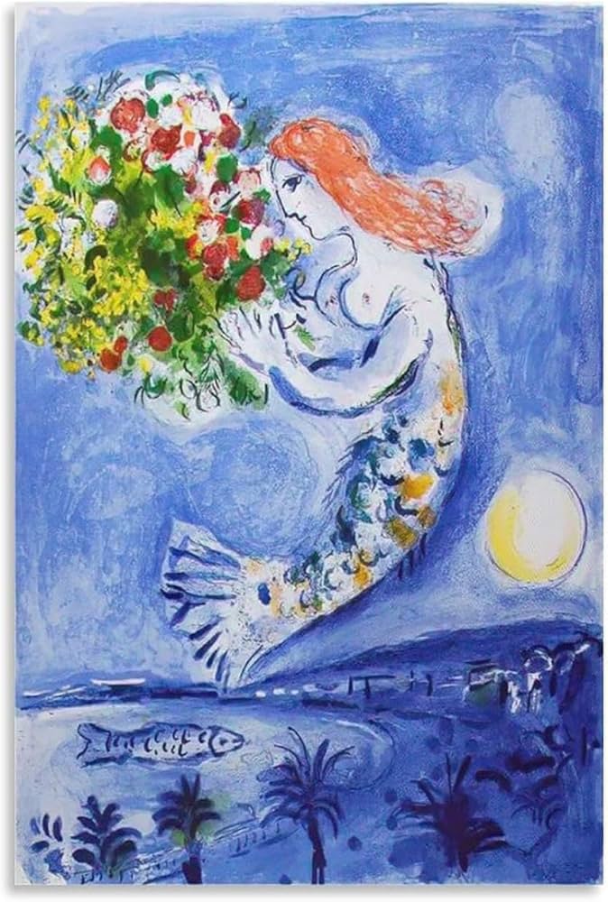 マーク シャガール アートポスター【額縁付き】 マーク シャガール アートポスター【額縁付き】 新品☆額縁付